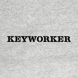 Keyworker | Coronavirus | Black Print T-Shirt